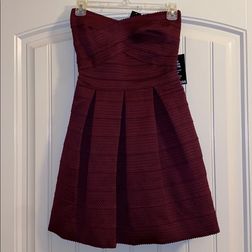 Express textured strapless dress